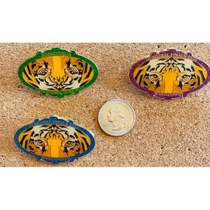 2013 Wisconsin WIDI Destination Imagination Tiger Eyes Glitter Pin  Lot 3